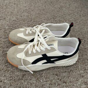 White and black sneakers